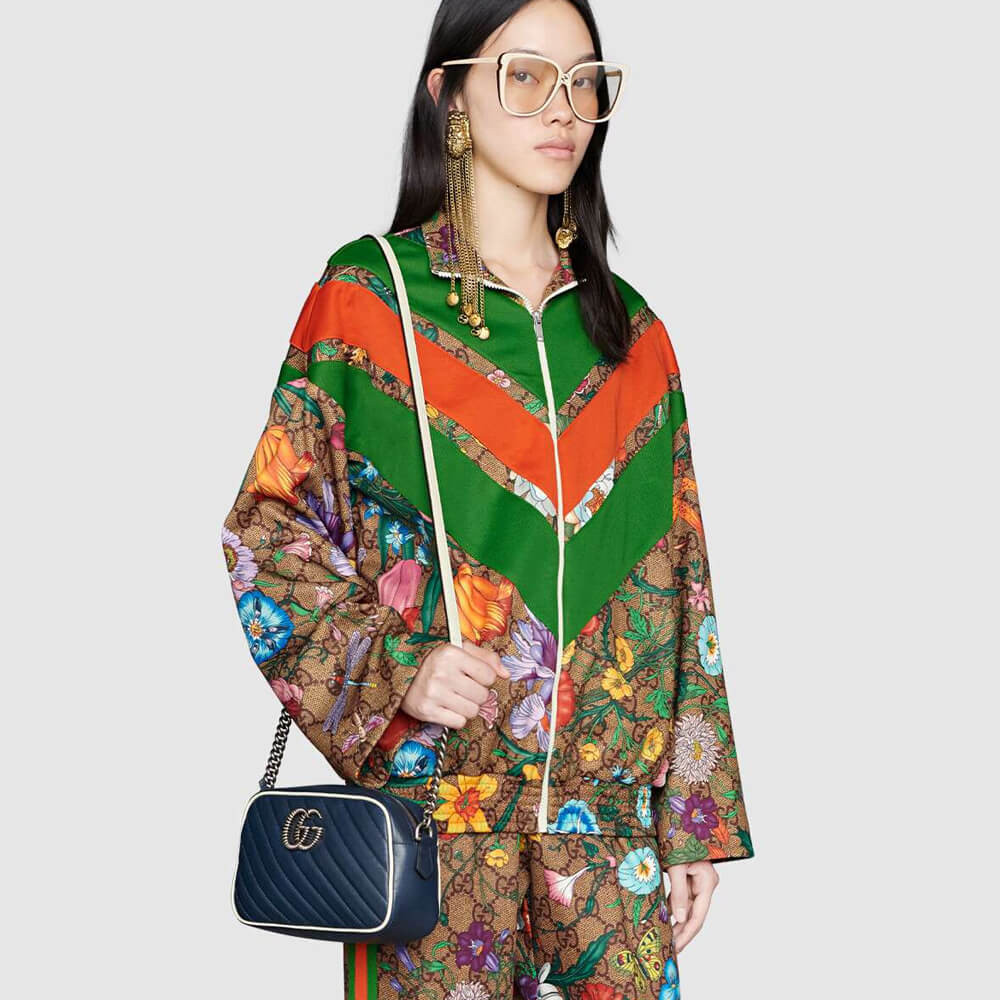 Gucci GG Marmont Small Shoulder Bag 447632 Blue