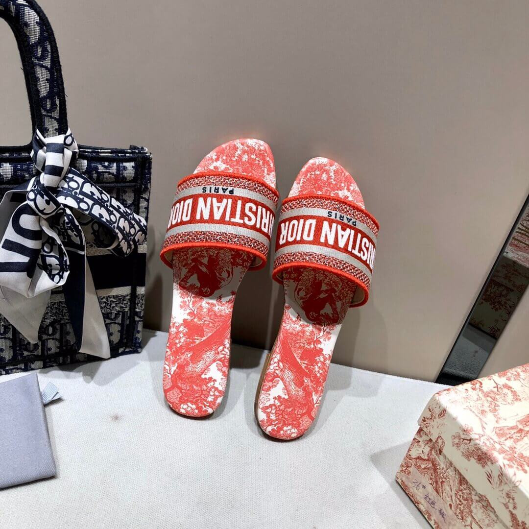 Dior Dway Mule In Embroidered Cotton KCQ3008