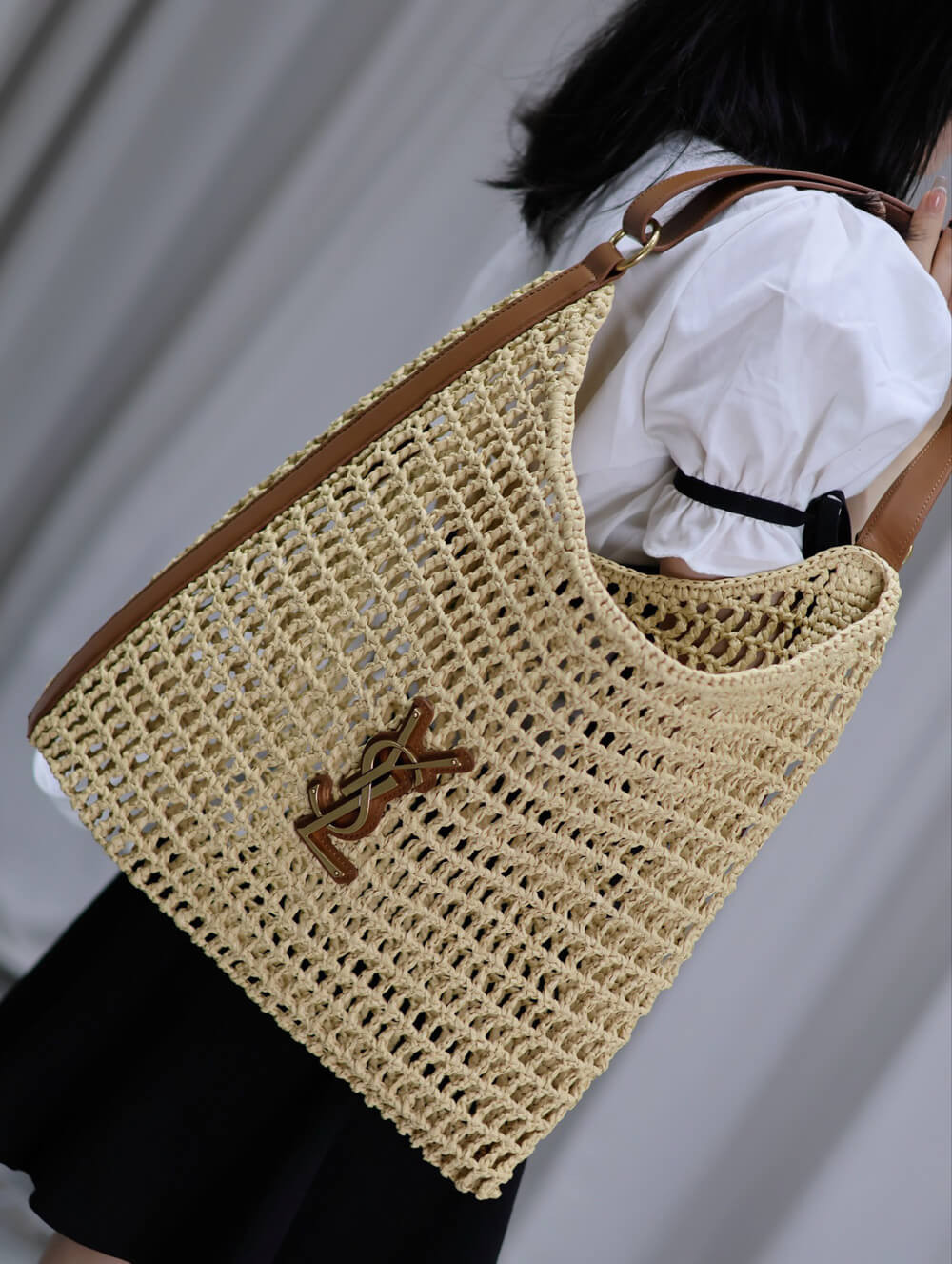 Saint Laurent Oxalis Bag in Raffia Macrame 781289