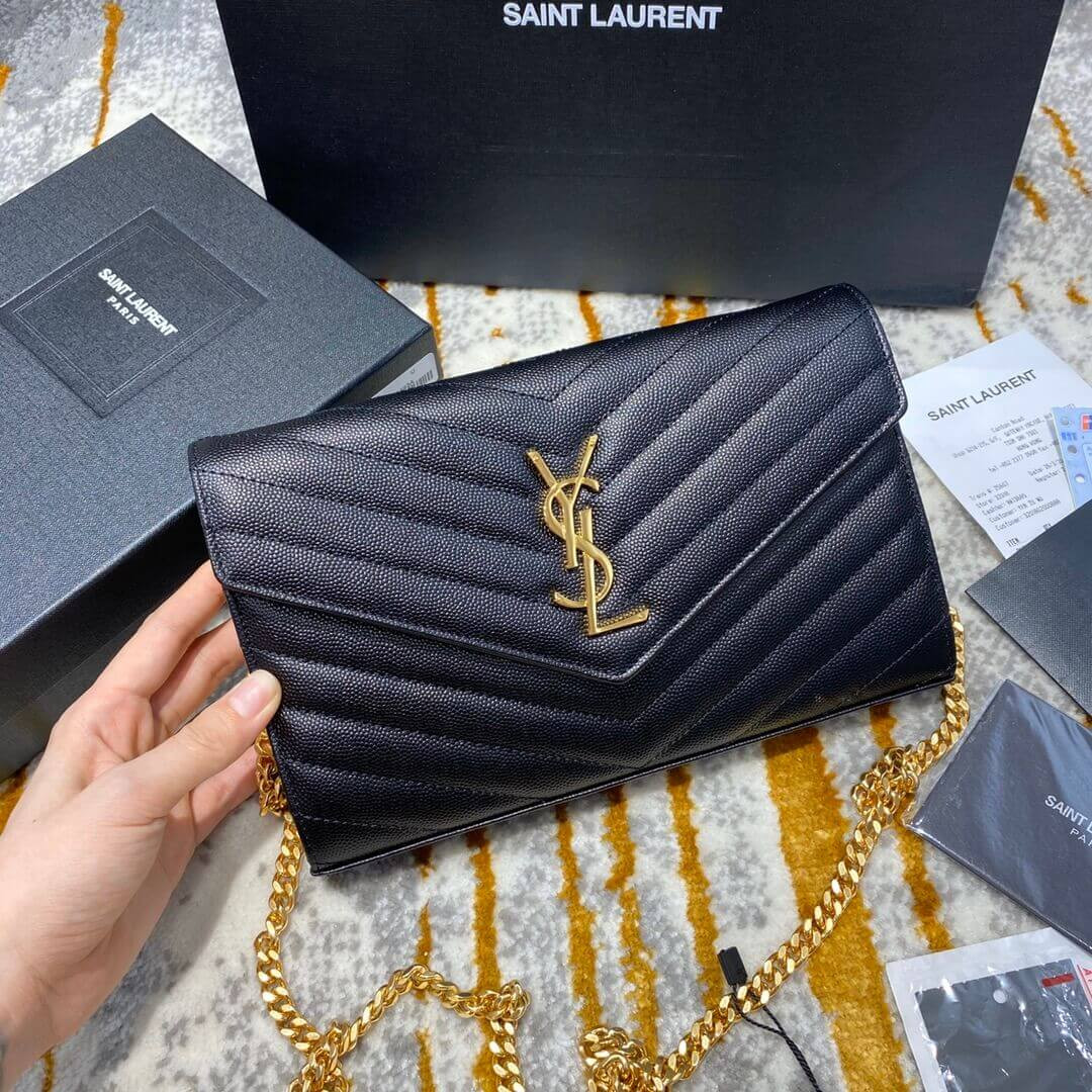 Saint Laurent Monogram Envelope Chain Wallet 377828