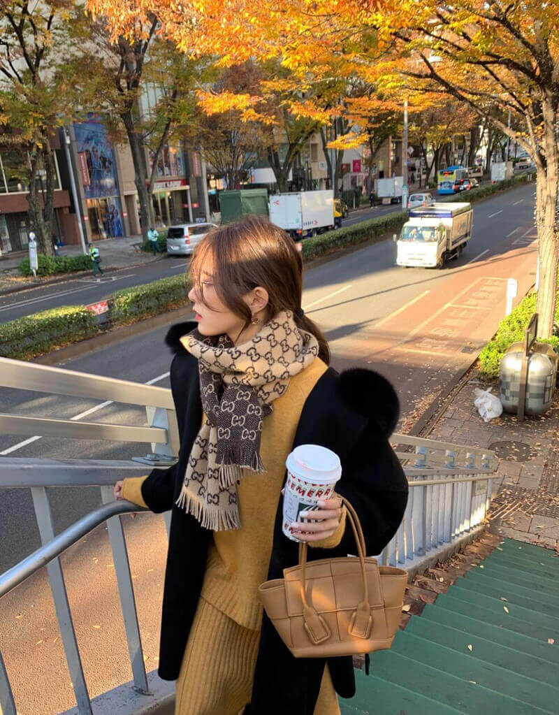 Gucci GG Jacquard Wool Silk Scarf 495592b