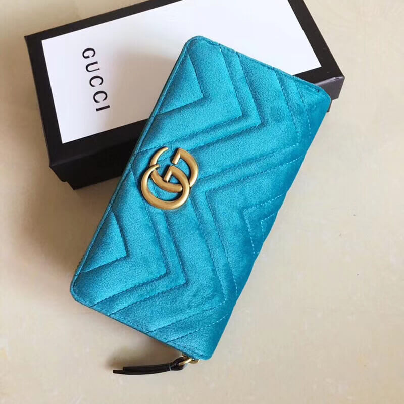 Gucci GG Velvet Zip Around Wallet 443123