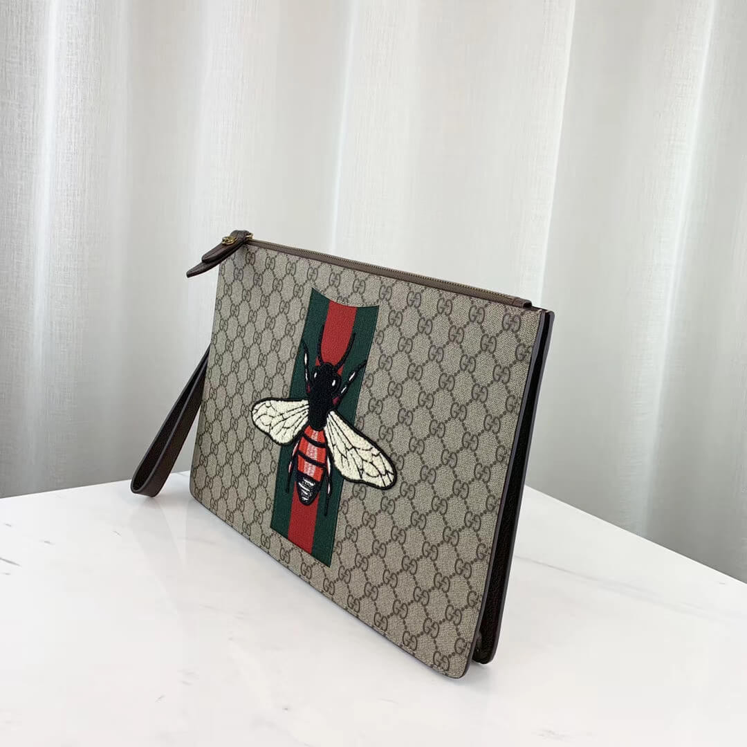 Gucci Portfolio GG Supreme Bee Pouch 433665