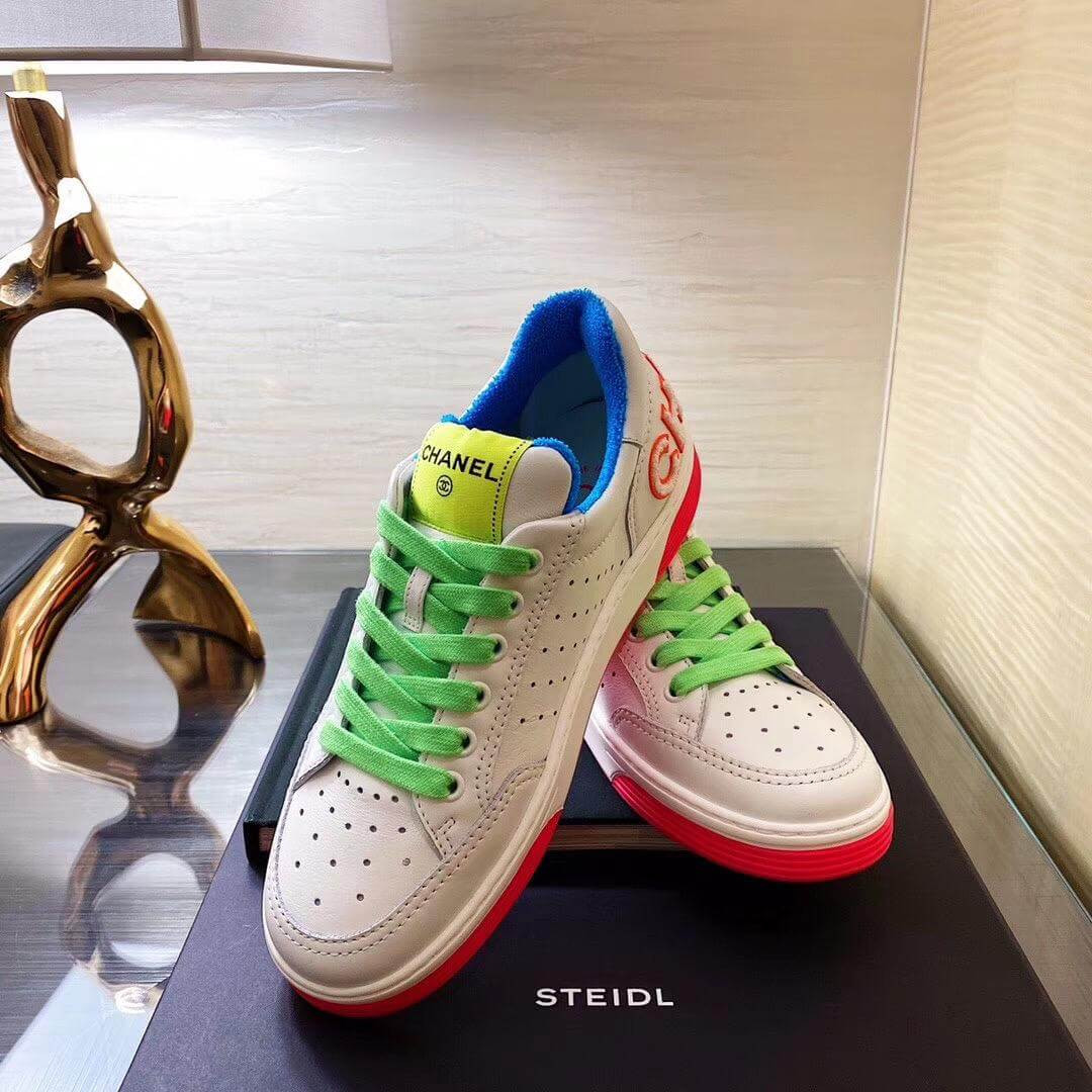 Chanel Rainbow Sneakers G35934 Green / Blue