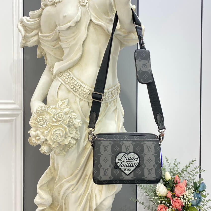 Louis Vuitton Monogram Stripes Black Trio Messenger M45965