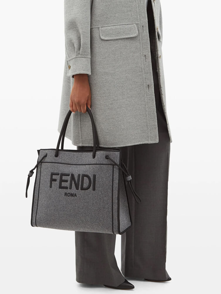 Fendi Logo Wool Shopper 8BH378