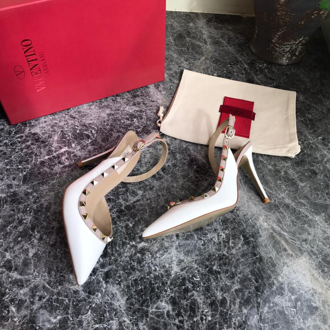 Valentino Garavani Rockstud Patent Leather Slingback Pump 95mm Uw2s0h15