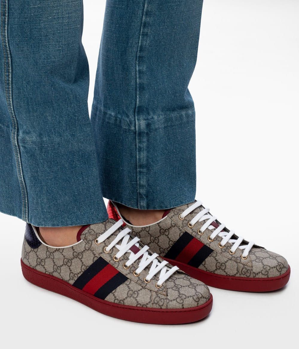 Gucci Beige GG Supreme Ace Sneaker