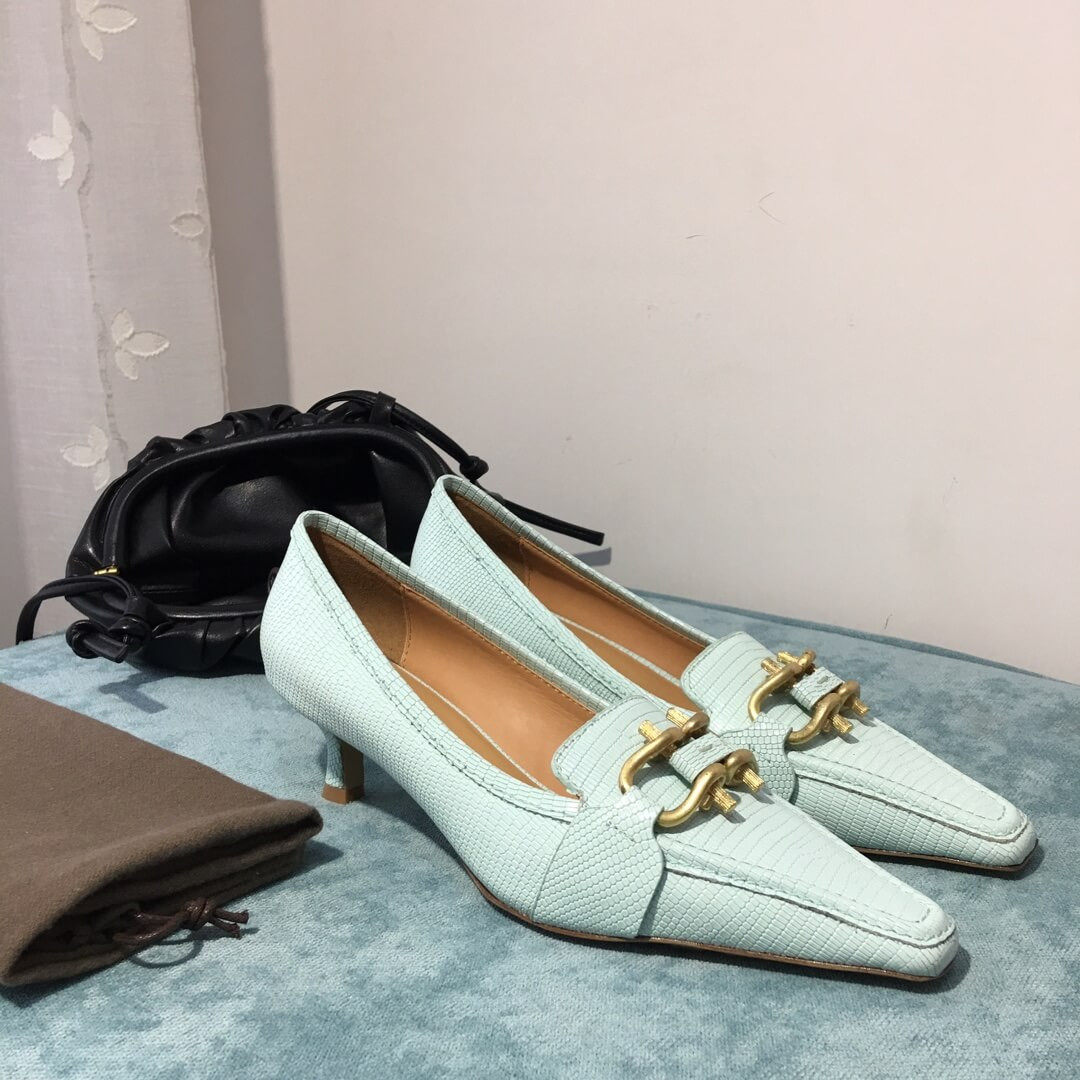 Bottega Veneta Madame Lizard Leather Pumps 592037