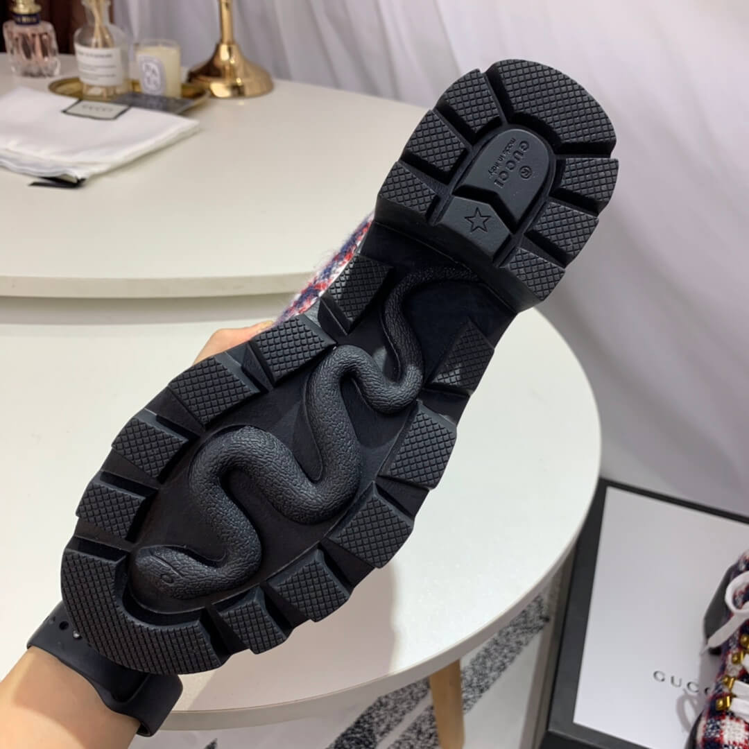 Gucci Check Tweed Ankle Boot 578585