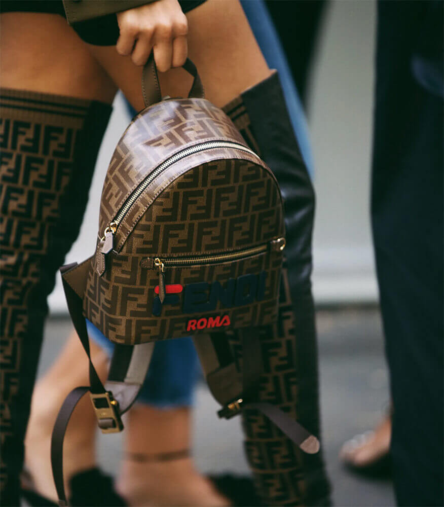 Fendi Mania Logo Zucca Coated Canvas Backpack 8BZ038