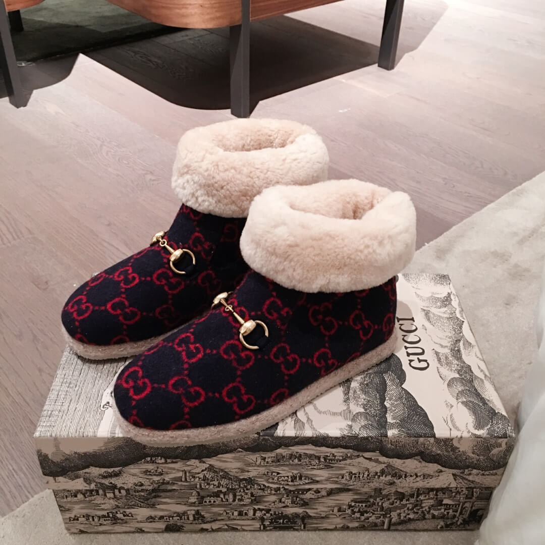 Gucci Fria GG Wool-Blend Ankle Boots 433868