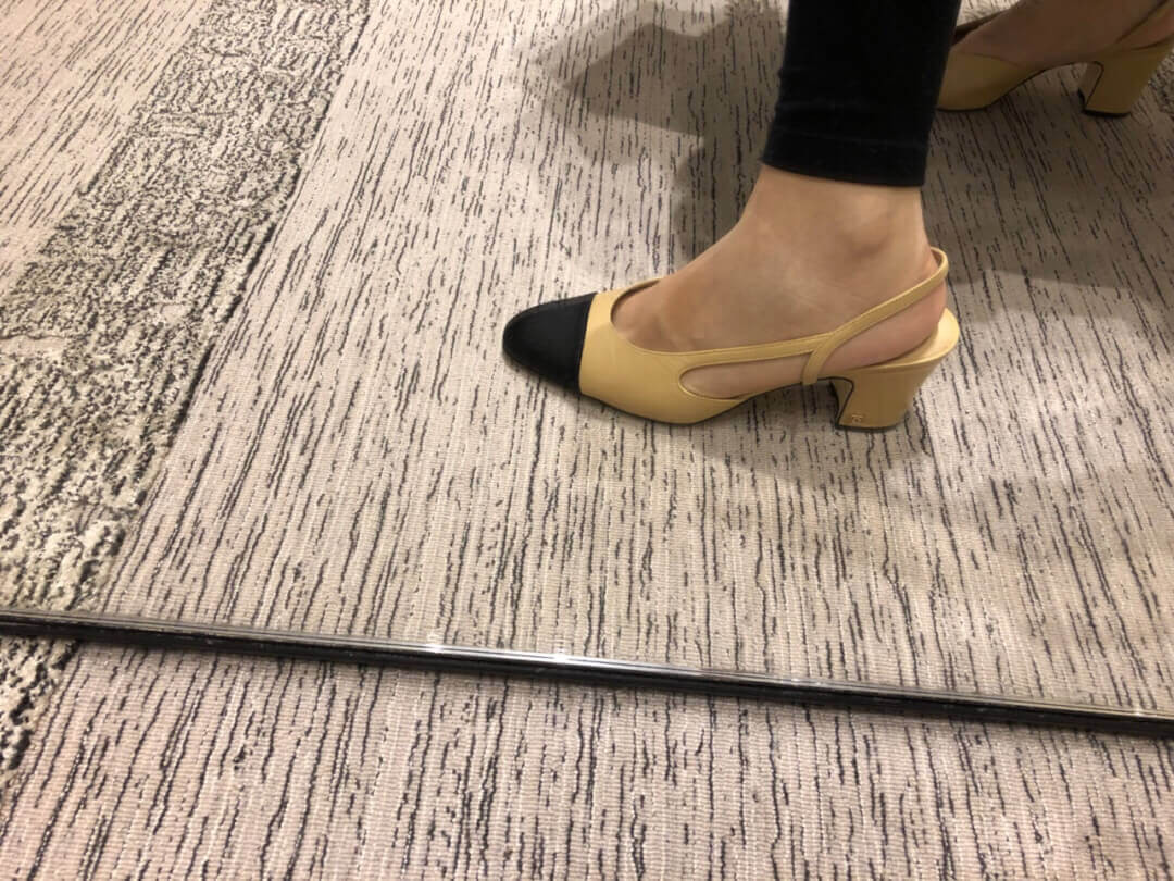 Chanel Goatskin & Grosgrain Slingbacks Beige G31318