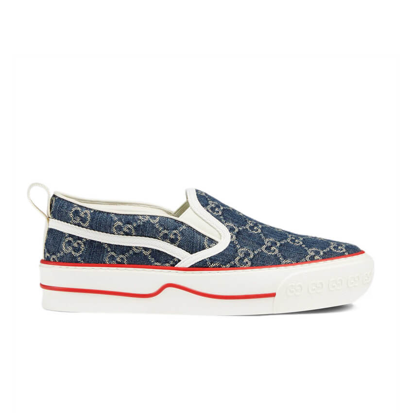 Gucci Tennis 1977 Blue Denim Slip-On Sneaker 624733
