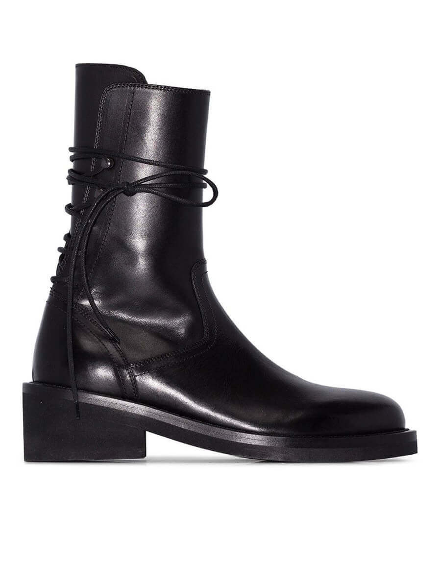 Ann Demeulemeester Calfskin Lace-Up Ankle Boots A146