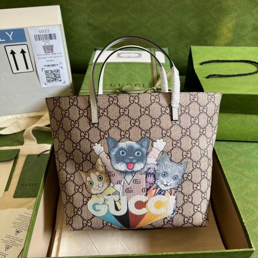 Gucci Childrens Cats Print Tote 410812