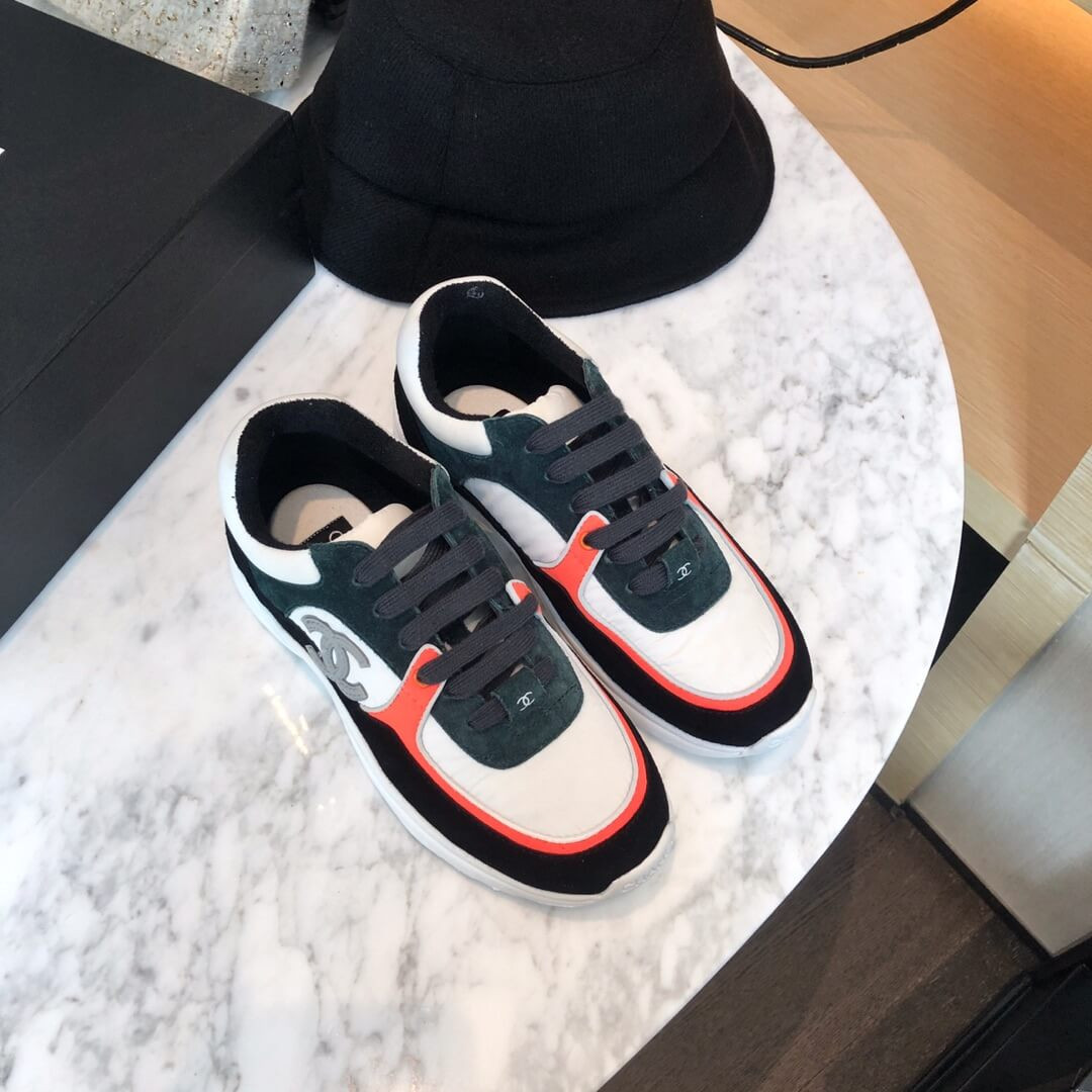 Chanel Suede Bi-color Low-Top Sneakers G34360