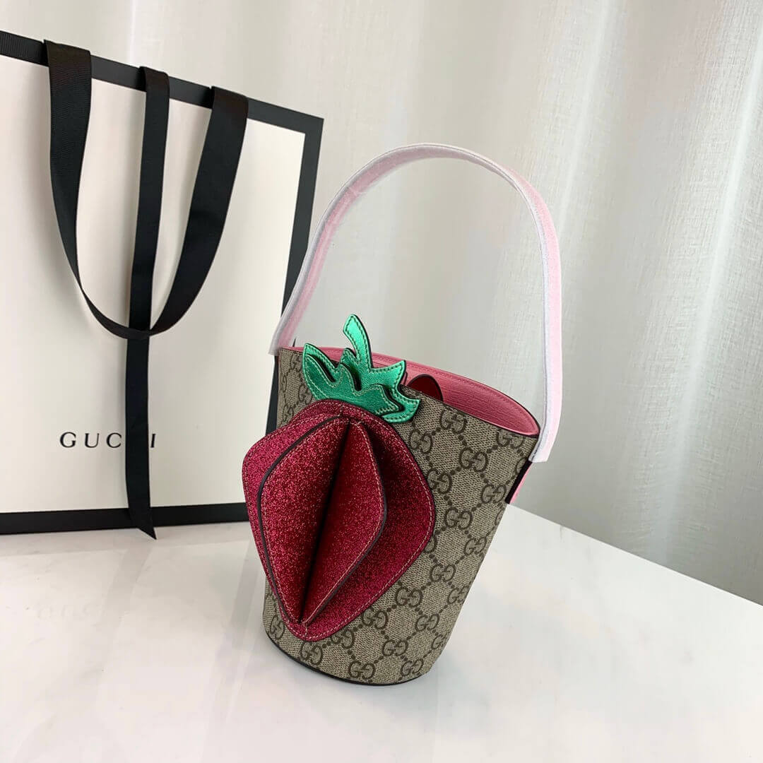 Gucci Childrens GG 3-D Strawberry Bucket Bag 630591