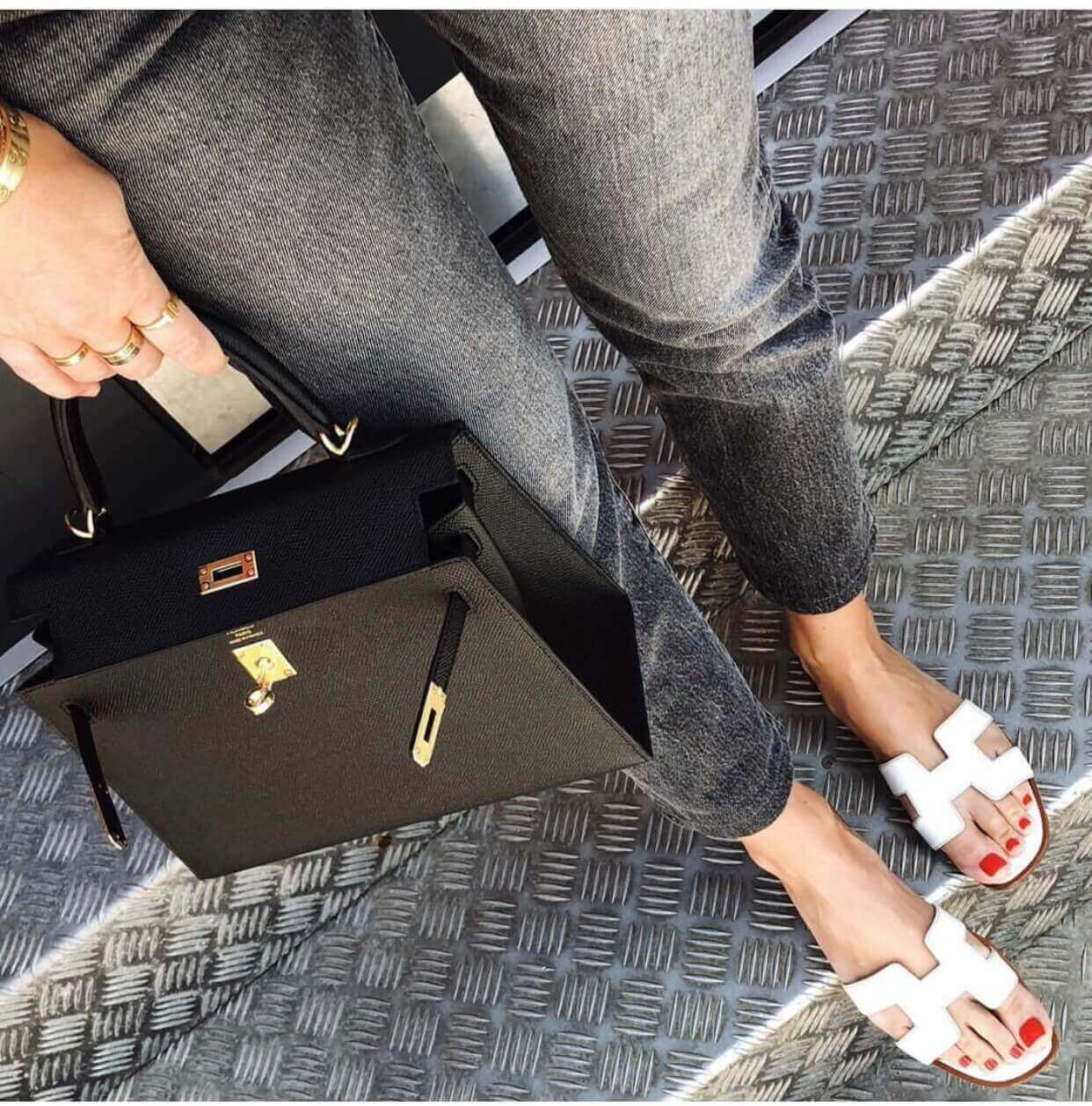 Hermes Oran Sandal in Box Calfskin H02105