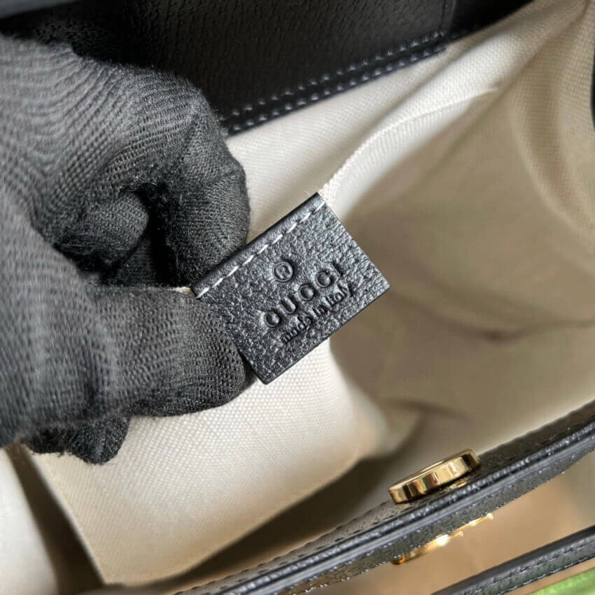 Gucci Diana Small Tote Bag 660195 in Black Denim