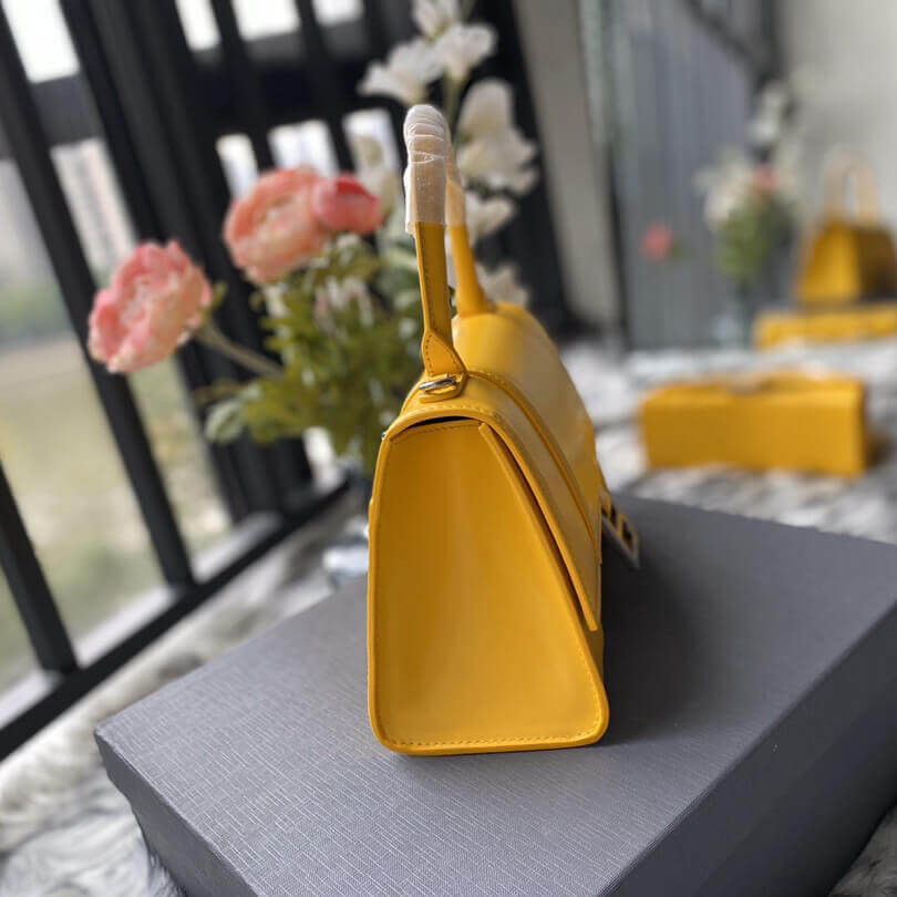 Balenciaga Hourglass S Shiny Box Calfskin Tote