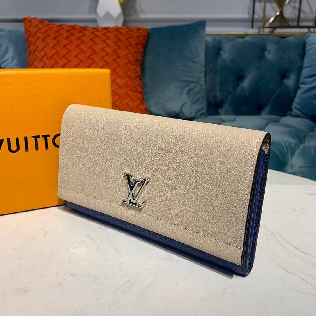 Louis Vuitton Lockme II Wallet M62350 Beige/Blue