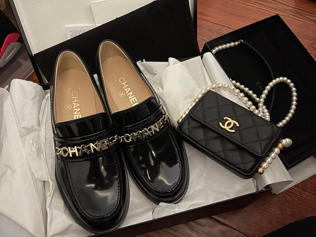 Chanel Patent Calfskin Loafers Black