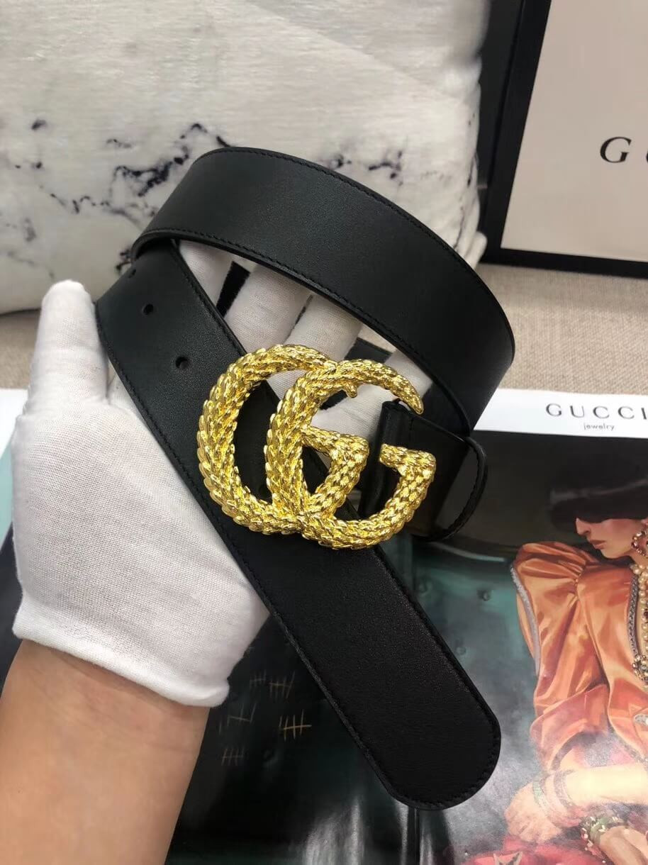 Gucci 40mm Belt With Textured Double G Buckle 582348