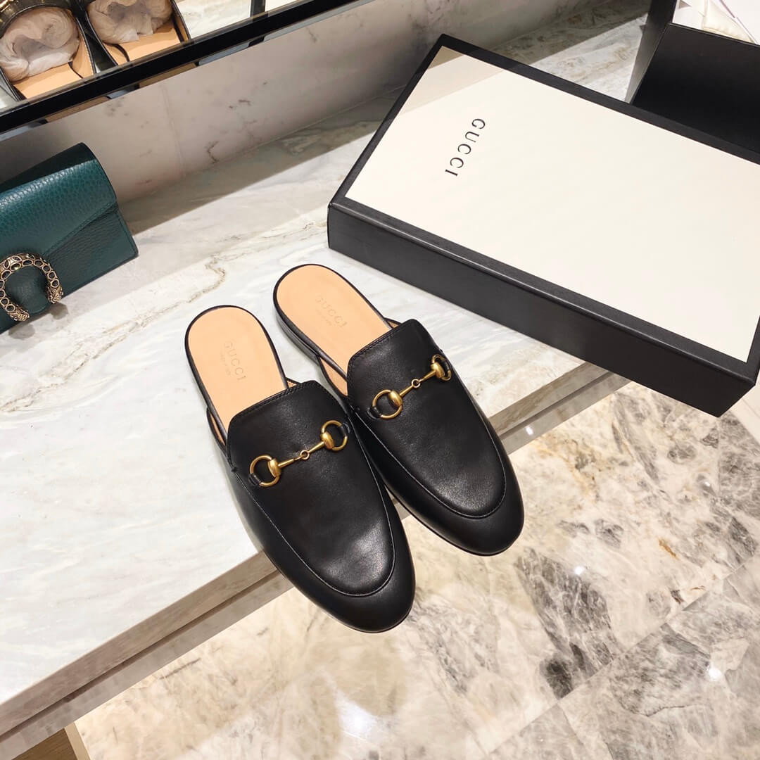 Gucci Princetown Leather Slipper 423513 Black