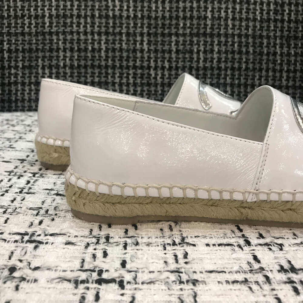 Chanel Patent Calfskin & Metallic Goatskin Espadrilles G29762