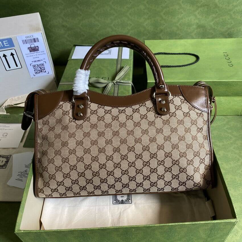 Gucci x Balenciaga GG Canvas City Bag 38cm 658597