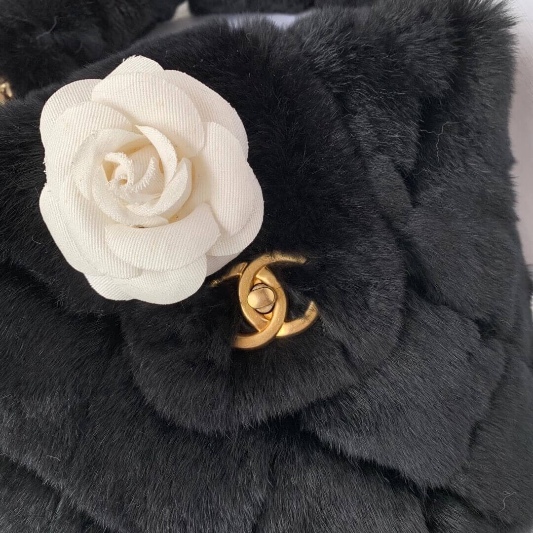 Chanel Shearling Lambskin Bucket Bag AS2241