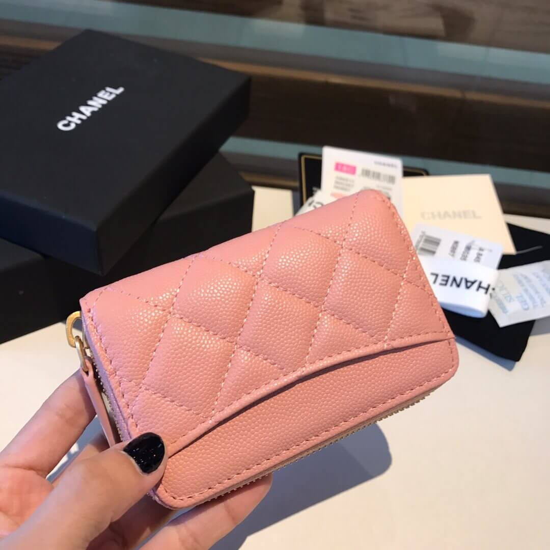 Chanel Grainy Calfskin Classic Zipped Card Holder A84511