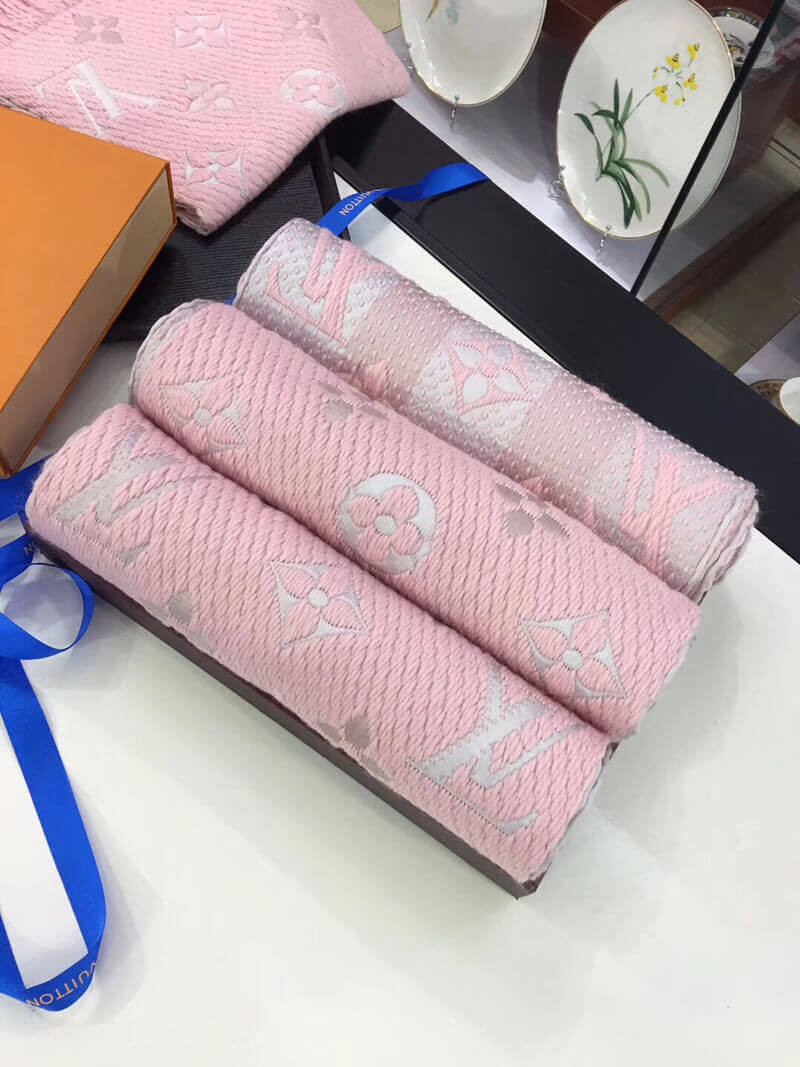 Louis Vuitton Logomania Rainbow Scarf M73057 Pink