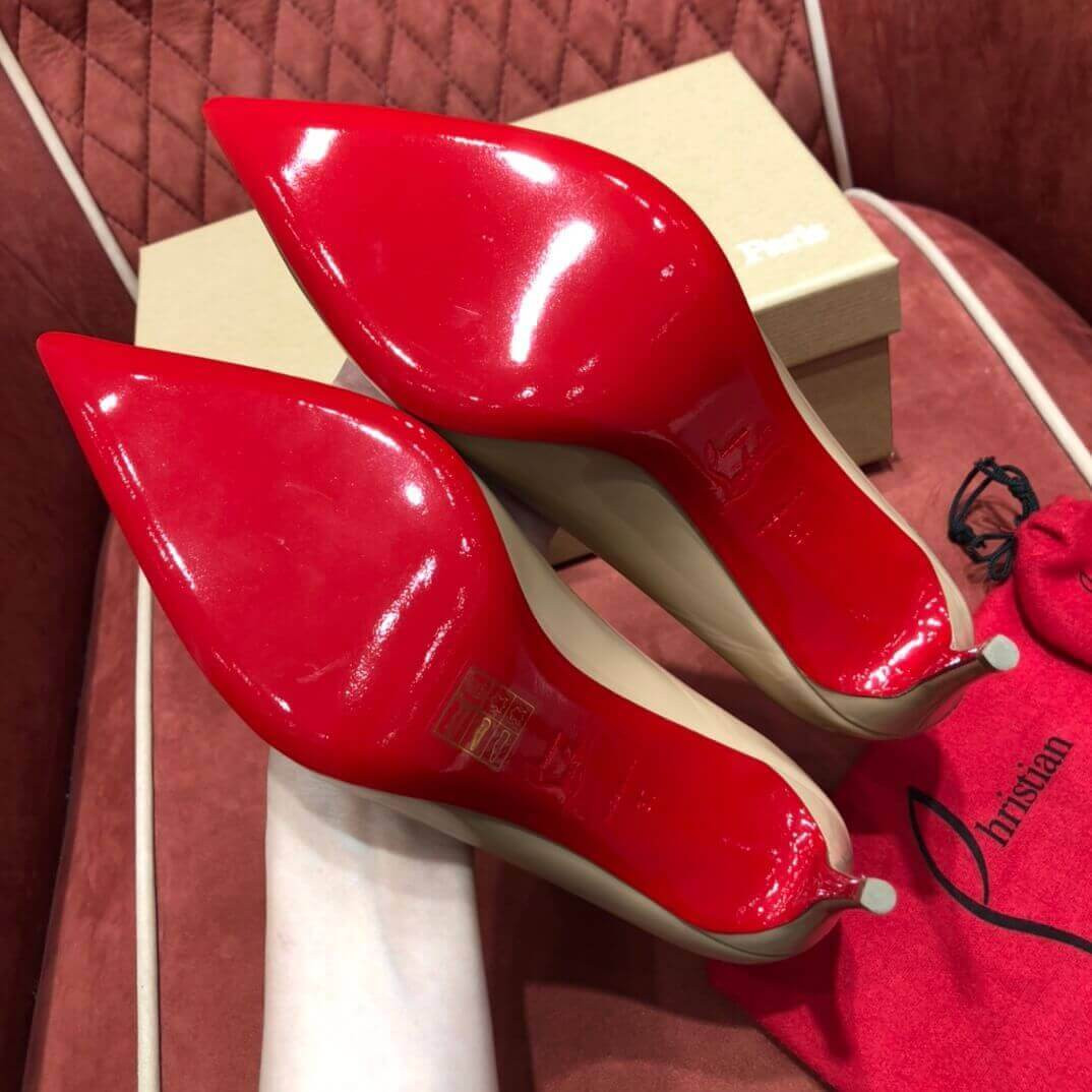 Christian Louboutin Kate 85 mm Nude Patent Leather 3191416