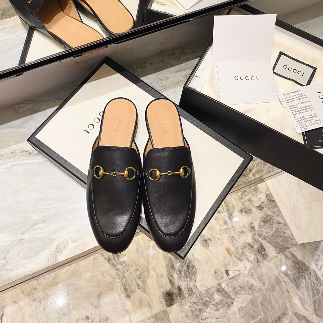 Gucci Princetown Leather Slipper 423513 Black