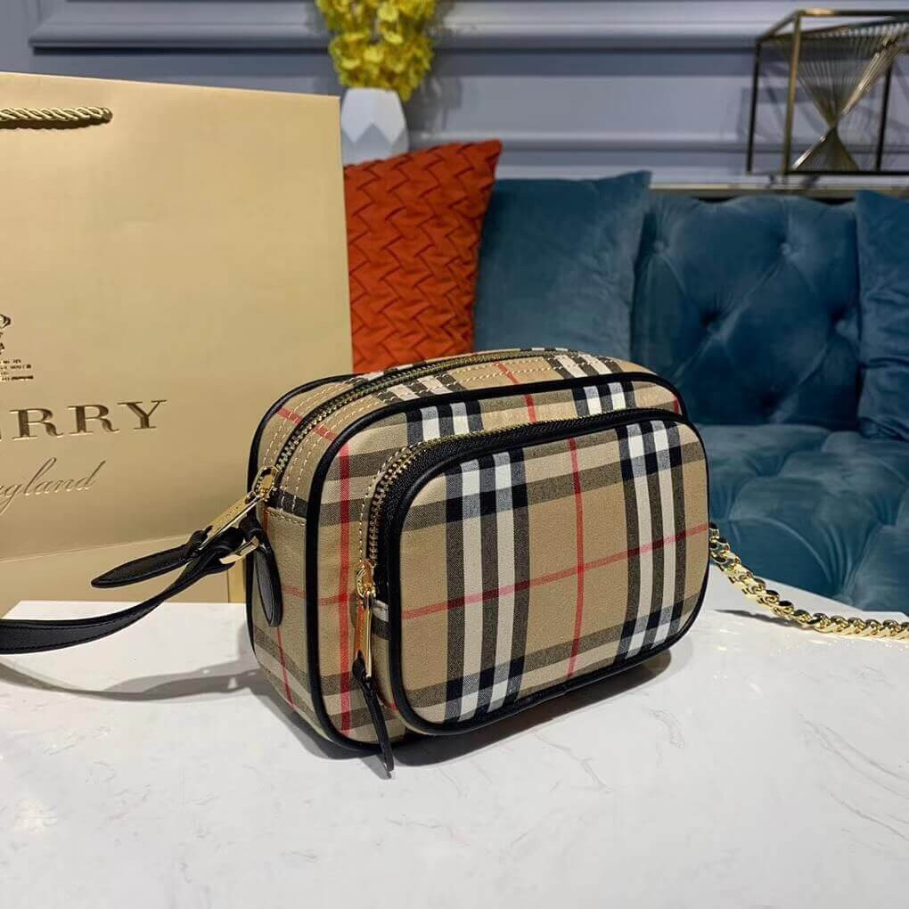 Burberry Vintage Check Cotton Camera Bag 80159461