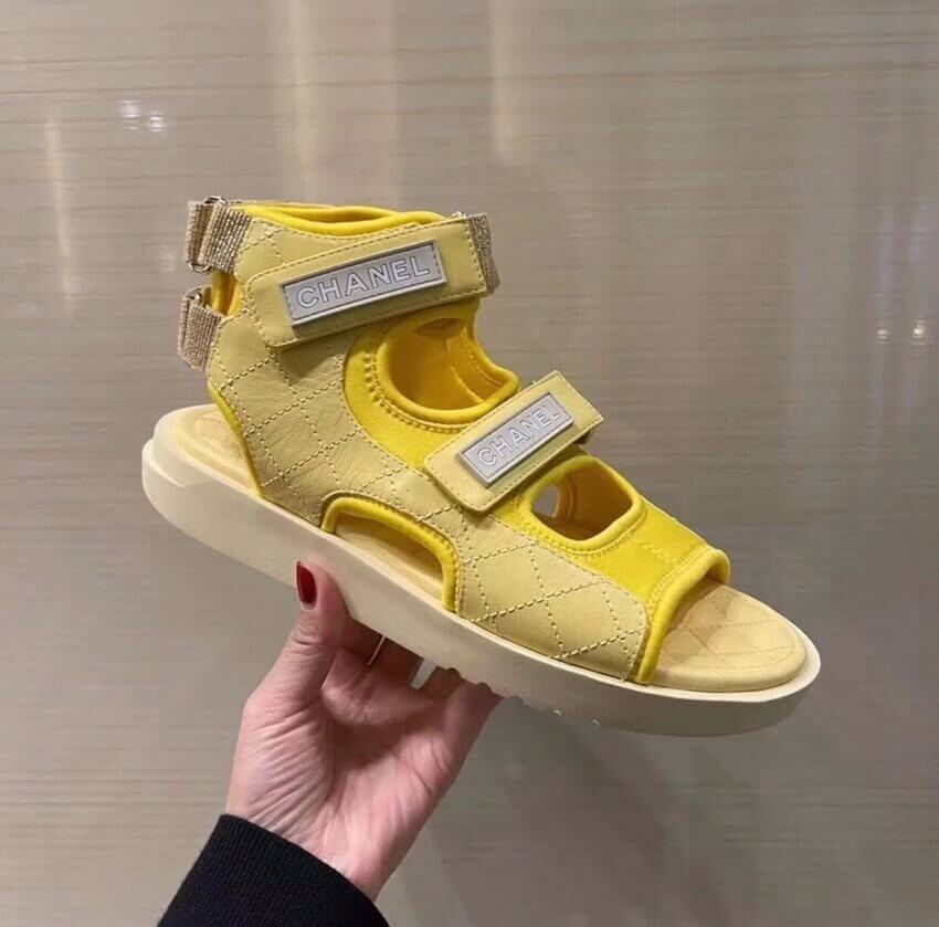 Chanel Goatskin with Fabric Sandals G37231