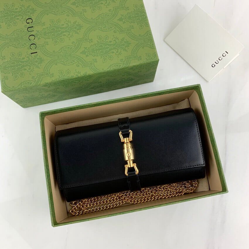 Gucci Jackie 1961 Calfskin Chain Wallet 652681