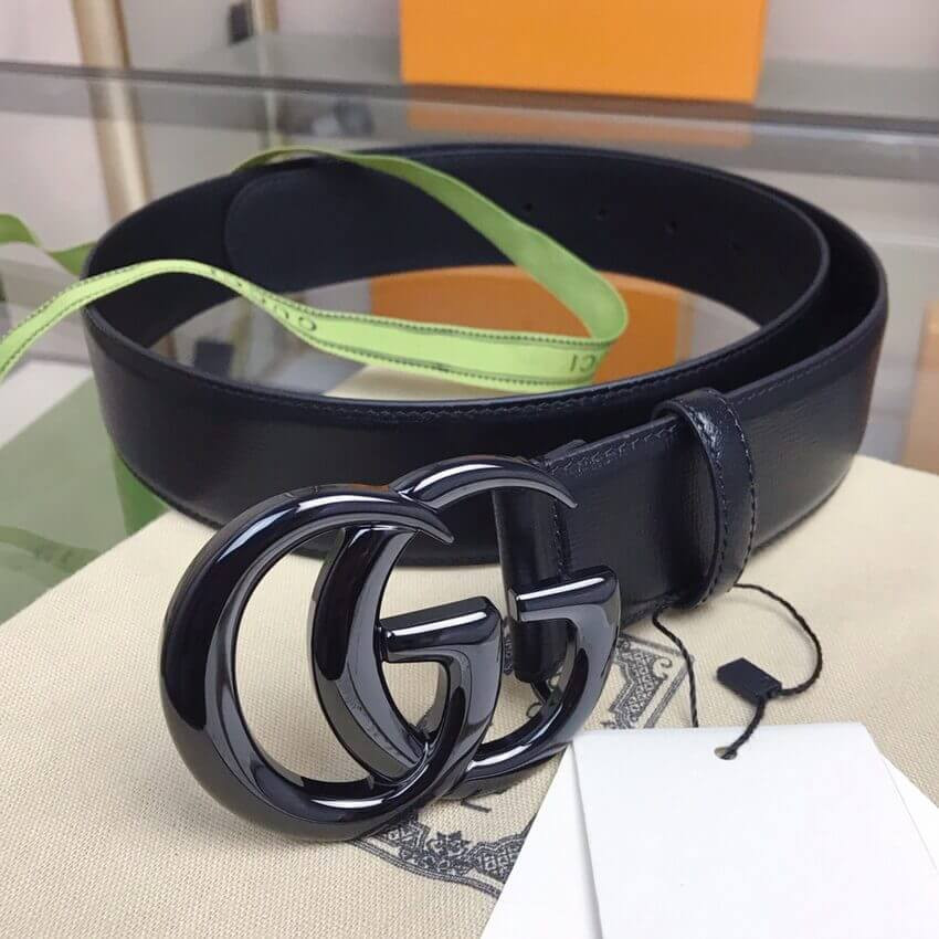 Gucci GG Marmont 40mm Wide Belt 400593 Black