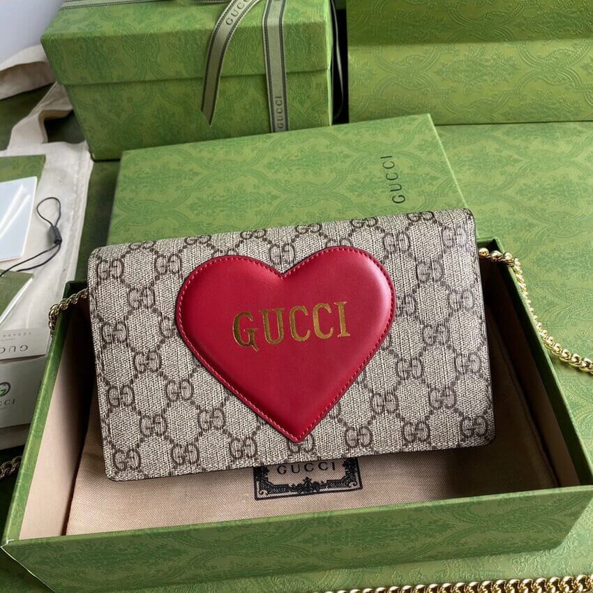 Gucci Valentines Day Chain Card Case Wallet 648948