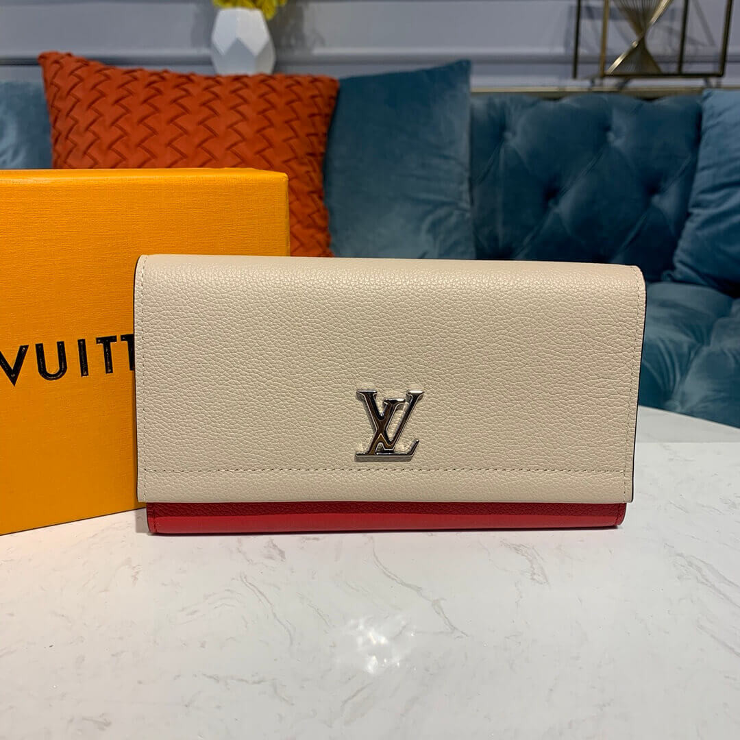 Louis Vuitton Lockme II Wallet M62350 Beige/Red
