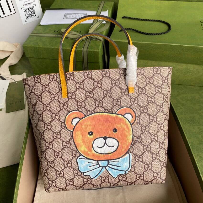 Gucci Teddy Little Bear Prin Tote 410812