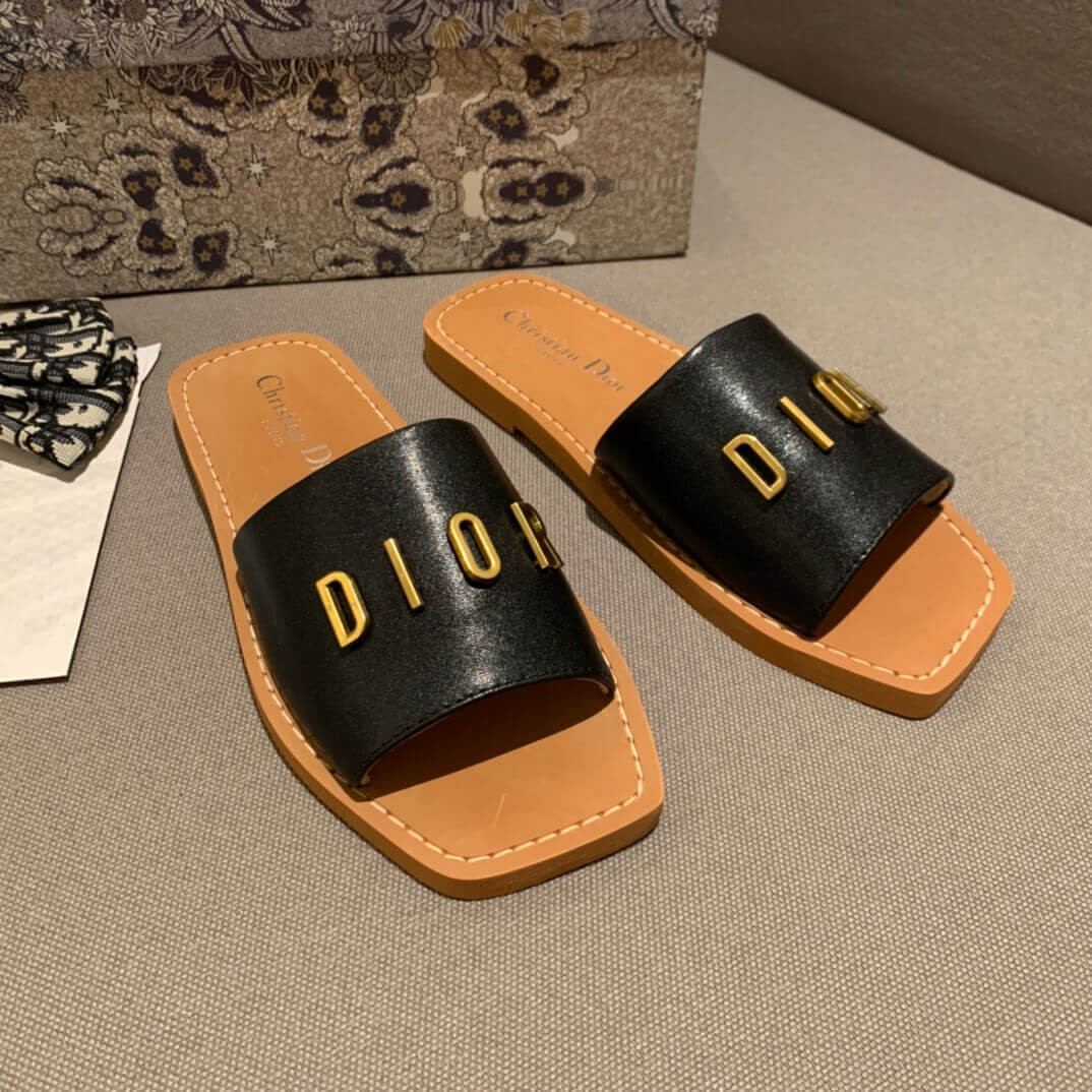 Christian Dior Logo Leather Mule D20601