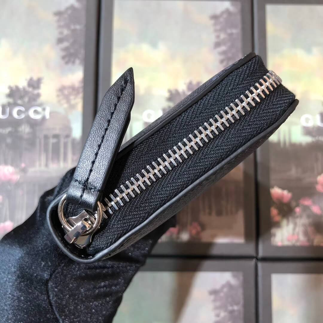 Gucci Square Wolf  Print GG Supreme Zip Around Wallet 451273