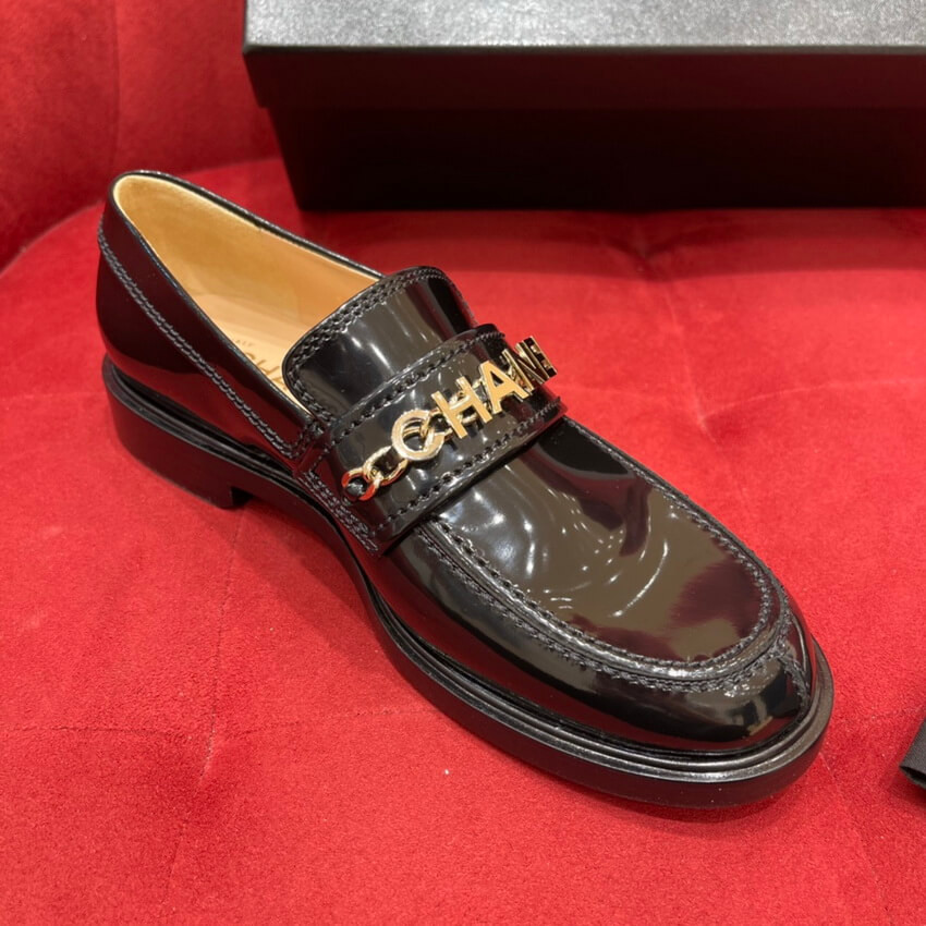 Chanel Patent Calfskin Loafers Black
