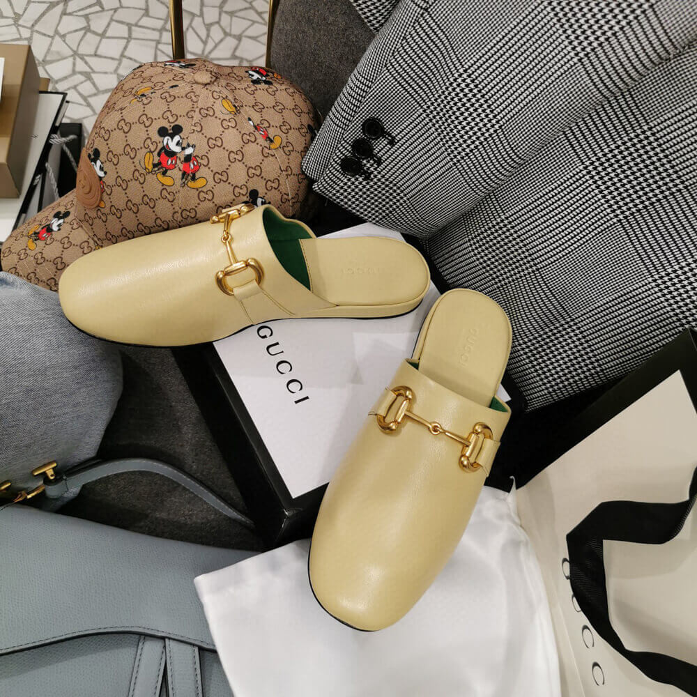 Gucci Leather Slipper 604075 Beige