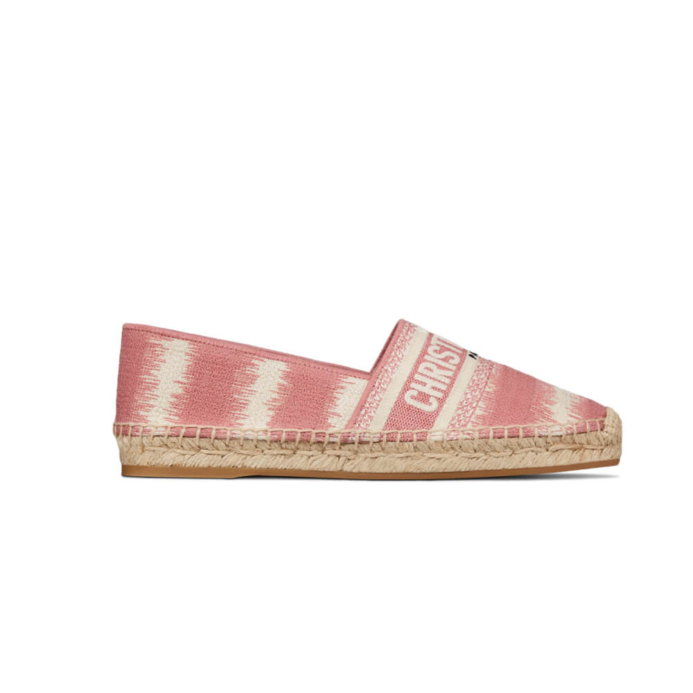 Dior Granville D-Stripes Embroidered Cotton Espadrille B585