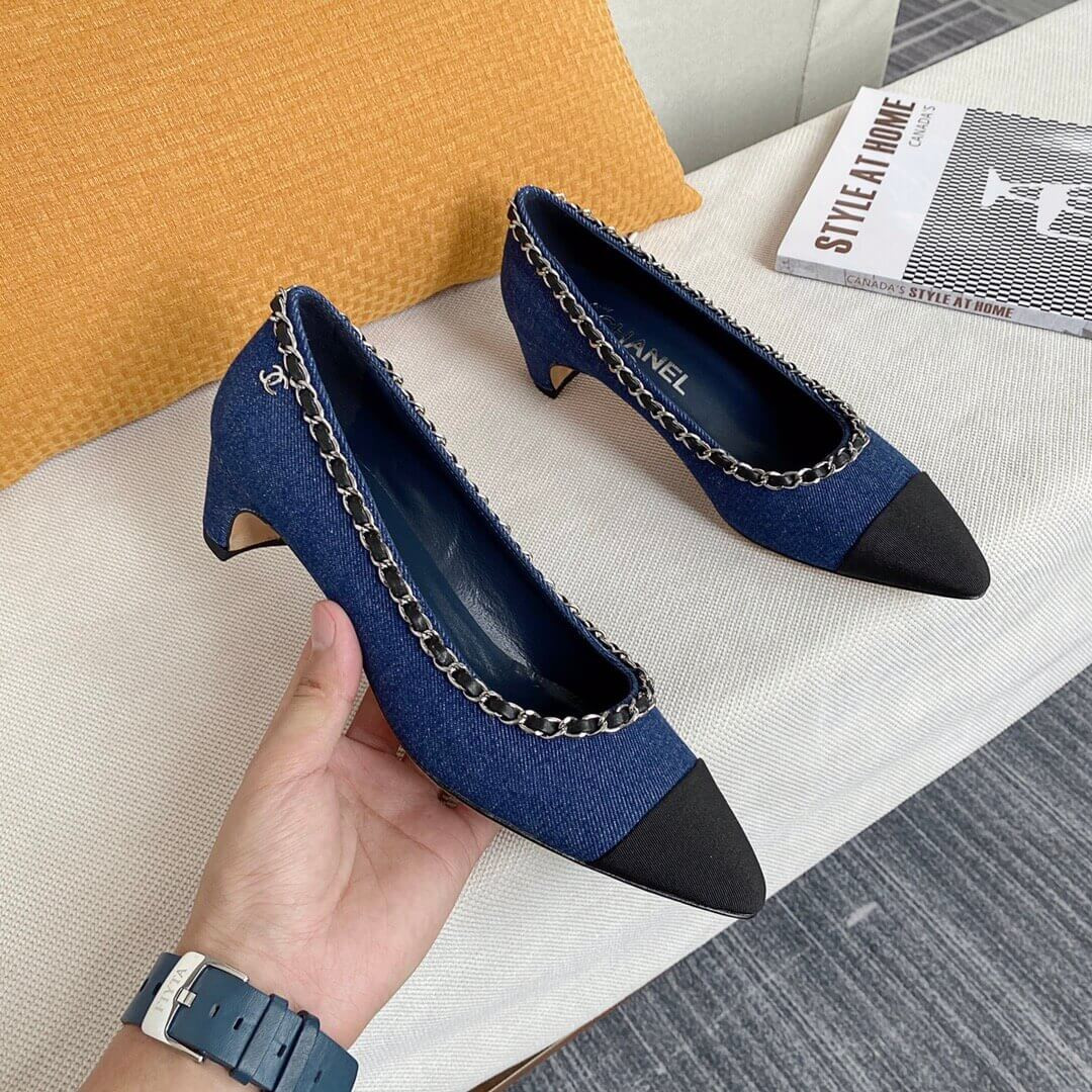 Chanel Denim Pumps G35384