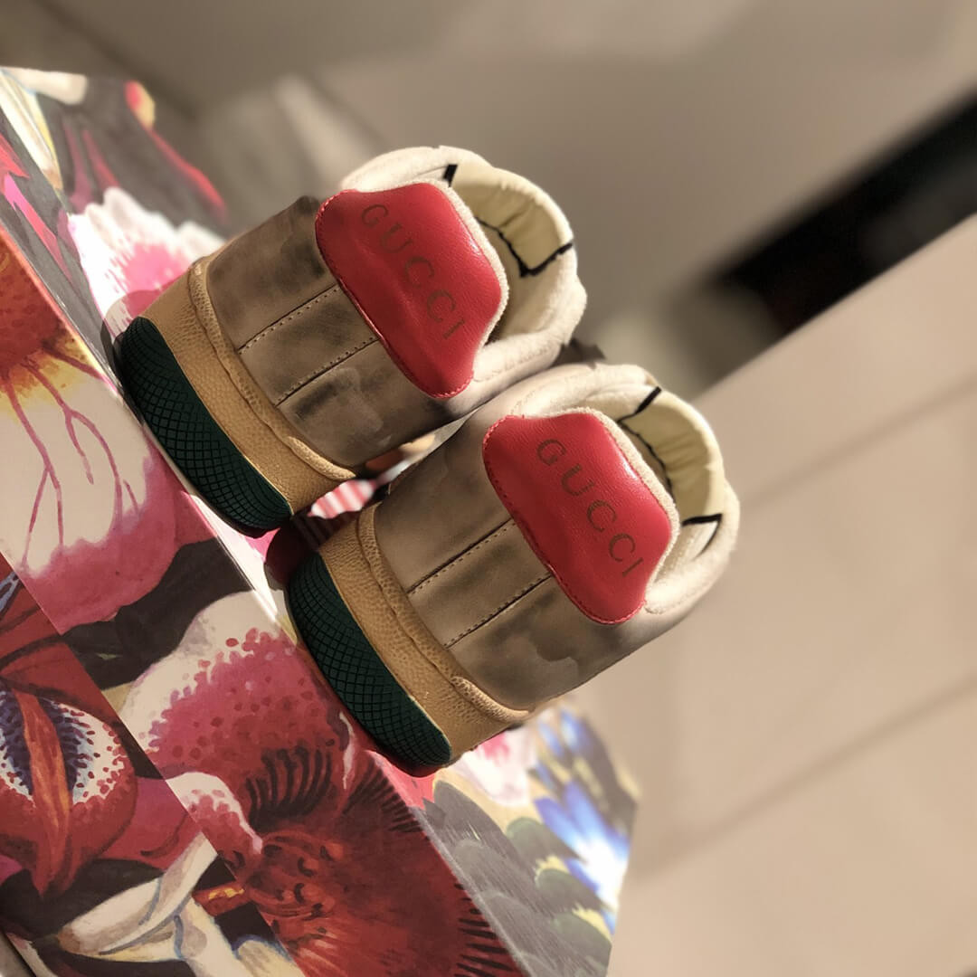 Gucci Screener Leather Sneaker 570443 Red